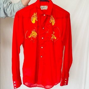 50s vintage Rockmount Ranch Wear embroidered western top